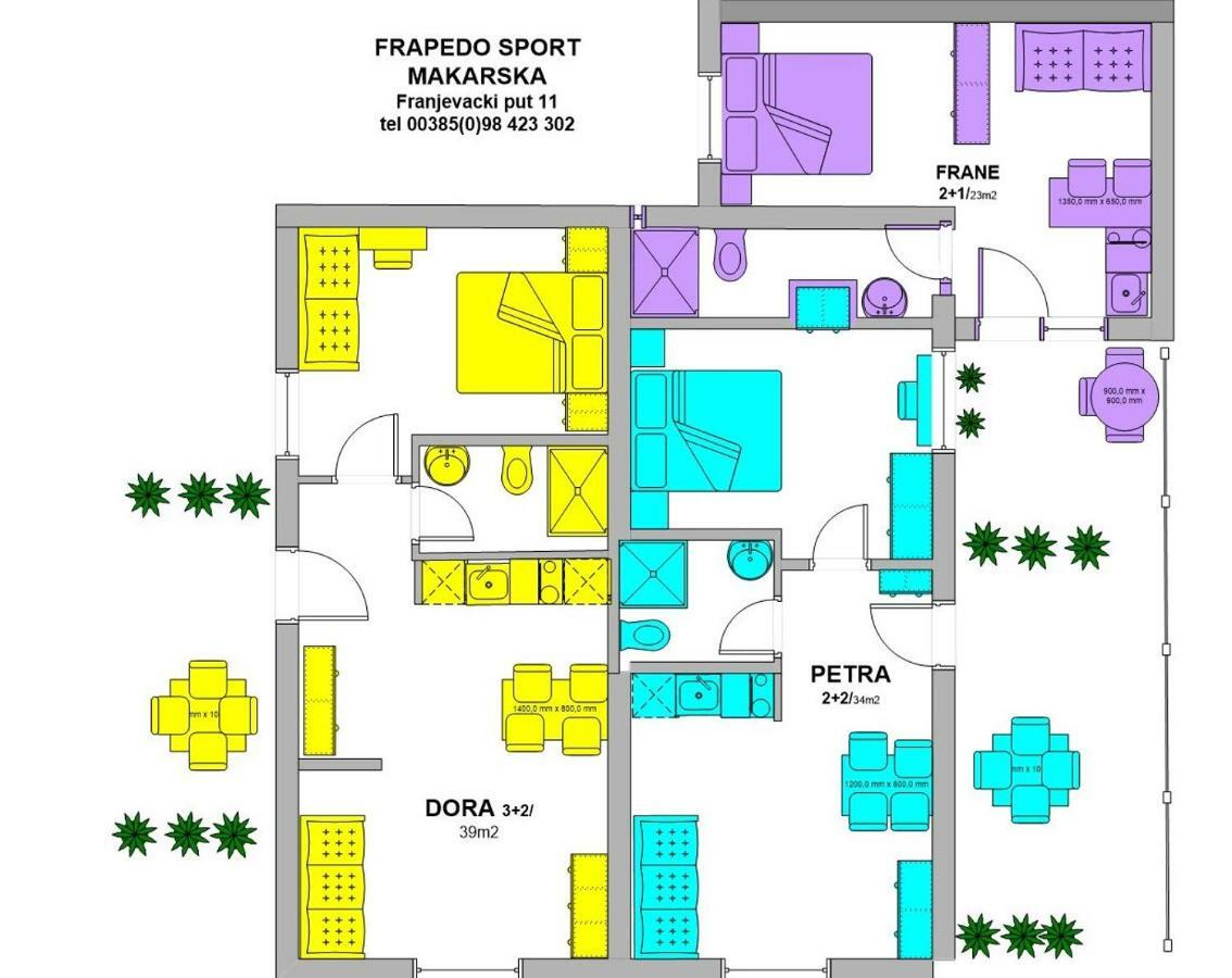 Frapedo Sport Makarska Apartment ภายนอก รูปภาพ
